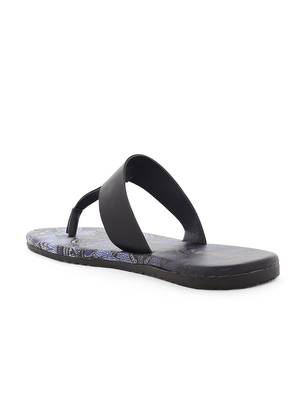 KANVAS Men's  Blue TPR Sole Material Printed Slip on Chappals 3