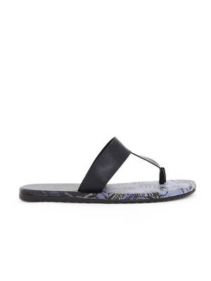 KANVAS Men's  Blue TPR Sole Material Printed Slip on Chappals 4