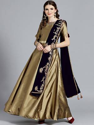 Chhabra 555 Gold embroidered dupion silk embroidered kurtis 1