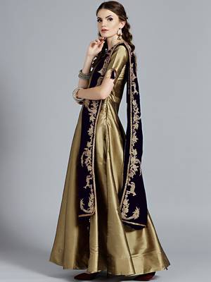 Chhabra 555 Gold embroidered dupion silk embroidered kurtis 2