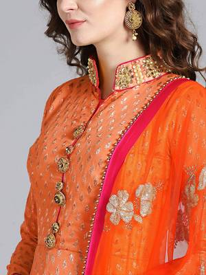 Chhabra 555 Peach embroidered georgette embroidered kurtis 3