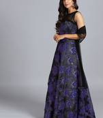 Black embroidered art silk gowns