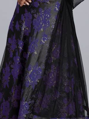Black embroidered art silk gowns 4