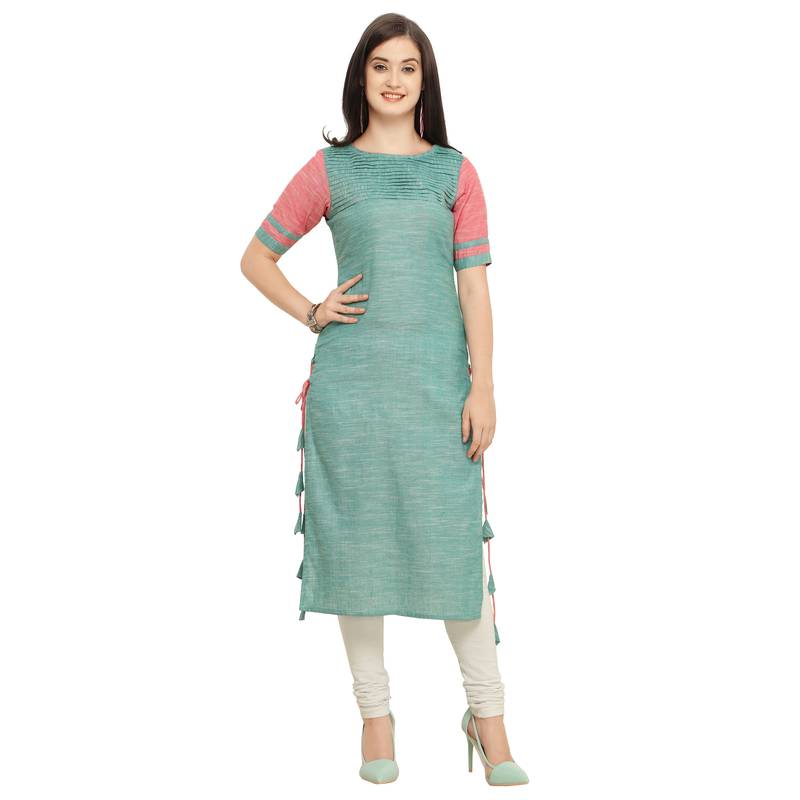 slim fit dress slacks Dress with black lace and green scarf attached to the corset – FLUTURA  DEDINJA main image 0