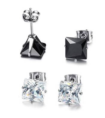 Multicolor cubic zirconia studs 2