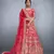 Pink Sequins Embroidered Art Silk Semi Stitched bridal lehenga