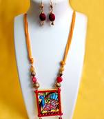 Peacock Madhubani Handpainted Necklace Set