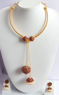 Beautiful Kemp Designer Temple Necklace Set  1