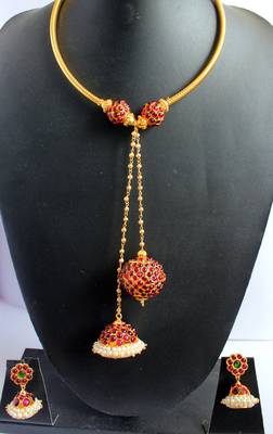 Beautiful Kemp Designer Temple Necklace Set  2