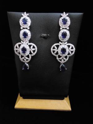 Blue Sapphire Diamond Earring 1