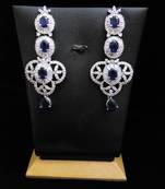 Blue Sapphire Diamond Earring