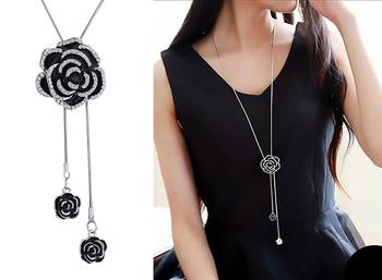 Black cubic zirconia necklace sets 1