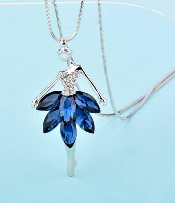 Blue crystal necklace sets 4