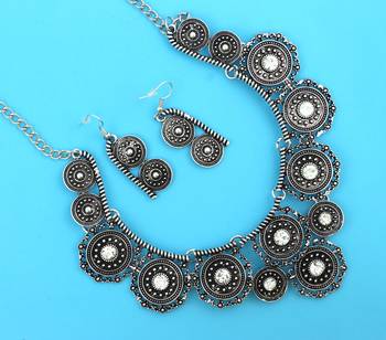Silver cubic zirconia necklace sets 1