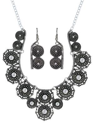 Silver cubic zirconia necklace sets 2