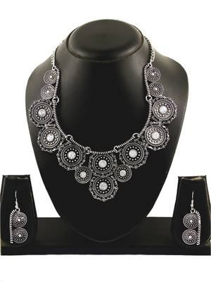Silver cubic zirconia necklace sets 5