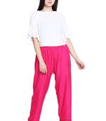 Pink Color Plain Lace Plazo