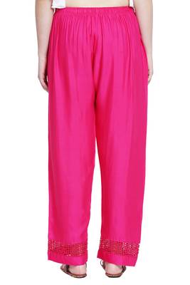 Pink Color Plain Lace Plazo 5