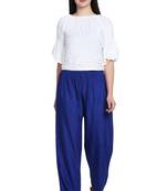 Royal Blue Color Lace Plain Plazo