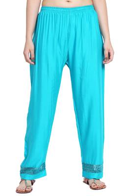 Rama Green Color Plain Lace Plazo 2