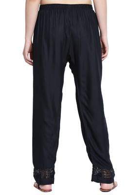 Black Color Plain Lace Plazo 5