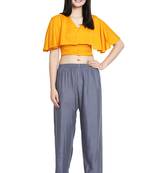 Grey Color Plain Lace Plazo