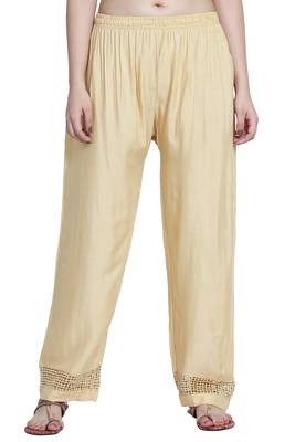 Skin Color Plain Lace Plazo 2