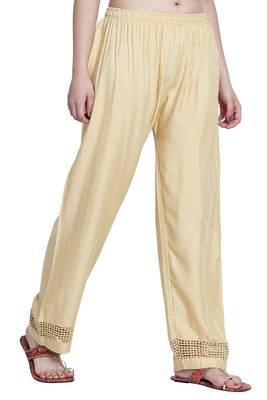 Skin Color Plain Lace Plazo 4