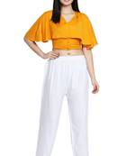 White Color Plain Lace Plazo