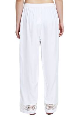 White Color Plain Lace Plazo 5