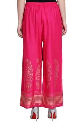 Pink Color Gold Print Plazo 5