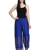 Royal Blue Color Gold Print Plazo