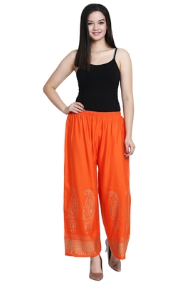 orange palazzo suits