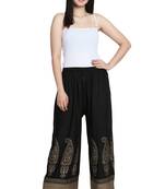 Black Color Gold Print Plazo