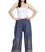 Grey Color Gold Print Plazo