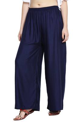 Navy Blue Color Plain Sarara Plazo 3