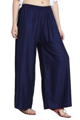 Navy Blue Color Plain Sarara Plazo 4