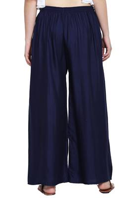 Navy Blue Color Plain Sarara Plazo 5