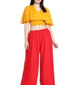 Red Color Plain Sarara Plazo