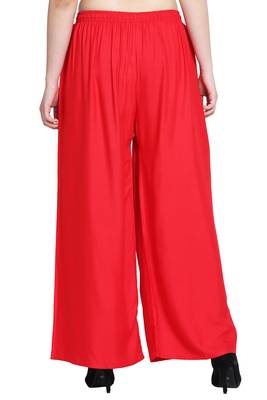 Red Color Plain Sarara Plazo 5