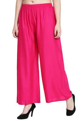 Pink Color Plain Sarara Plazo 3