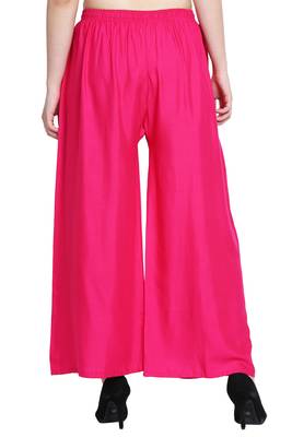 Pink Color Plain Sarara Plazo 5