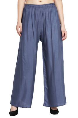 Grey Color Plain Sarara Plazo 2