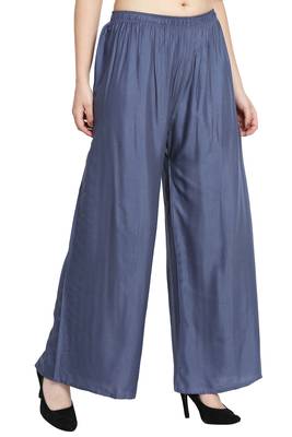 Grey Color Plain Sarara Plazo 4