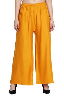 Yellow Color Plain Sarara Plazo 2