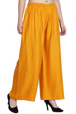 Yellow Color Plain Sarara Plazo 4