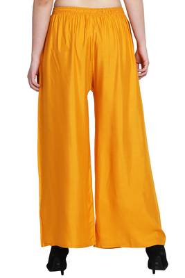 Yellow Color Plain Sarara Plazo 5