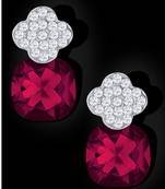 Maroon crystal studs