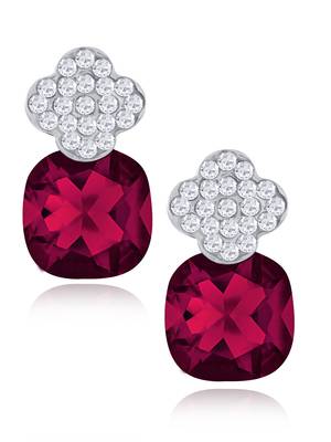Maroon crystal studs 2