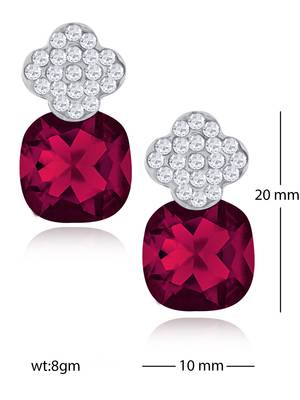 Maroon crystal studs 3
